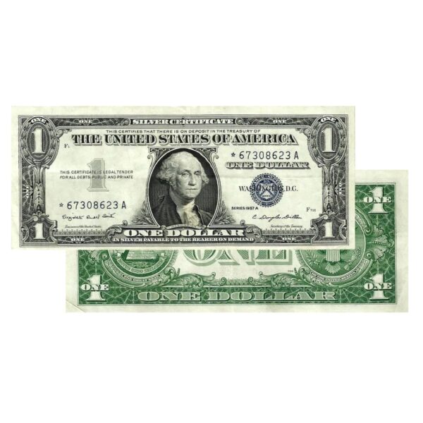 $1 - 1957 Blue Seal Silver Certificate Star Note - About Uncirculated