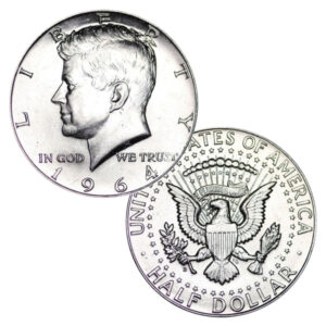 $1 Face - 1964 Kennedy Half Dollar Brilliant Uncirculated BU - Two Coins