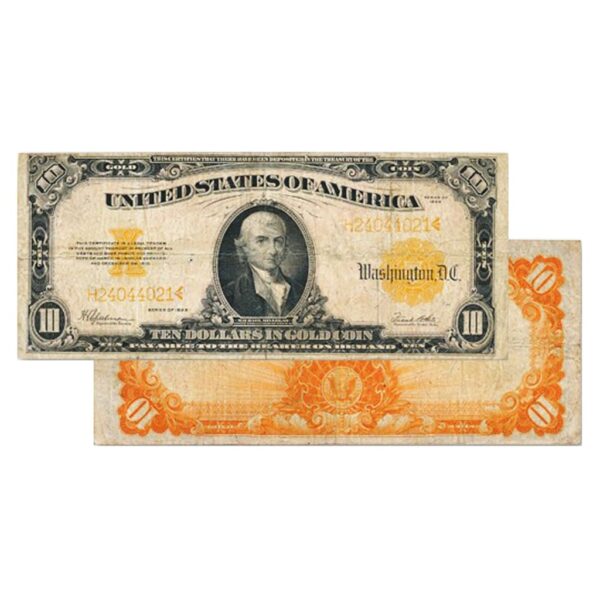 $10 - 1922 Gold Certificate Large Size Note - Very Fine