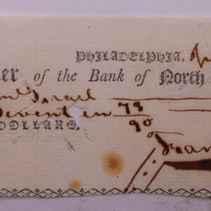 1789 $17 73/90., Bank of America Receipt., Obsolete Currency.,#18265