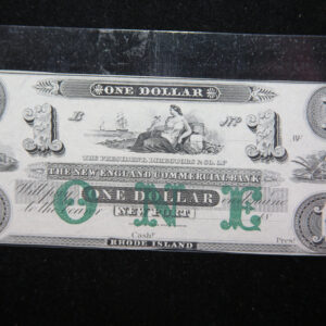 1800's New England Commercial Bank, Remainder, Obsolete Currency, Store Sale 093053