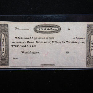 1800's Script, Remainder, Ohio, Obsolete Currency, Store Sale 093074