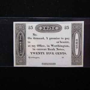 1800's Worthington, Ohio, Obsolete Currency, Store Sale 093090