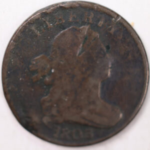 1803 Draped Bust Half Cent, Very Good Circulated Coin. Store #B803.01