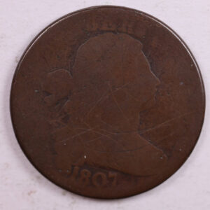 1807 Draped Bust., Large Cent., Very Good Details Coin., Store Sale #CT0018