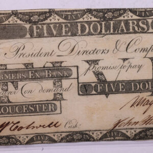 1808 $5, Farmers Exchange Bank., R.I., Store #18580