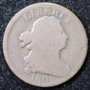 1808 Draped Bust Half Cent, Affordable Collectible Coin. Store #1269096