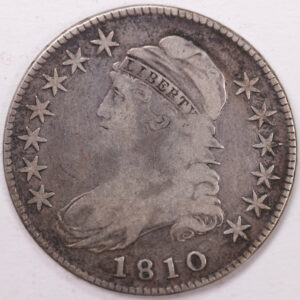 1810 Cap Bust Half Dollar, Very Good+ Circulated Coin, Store #H810.01