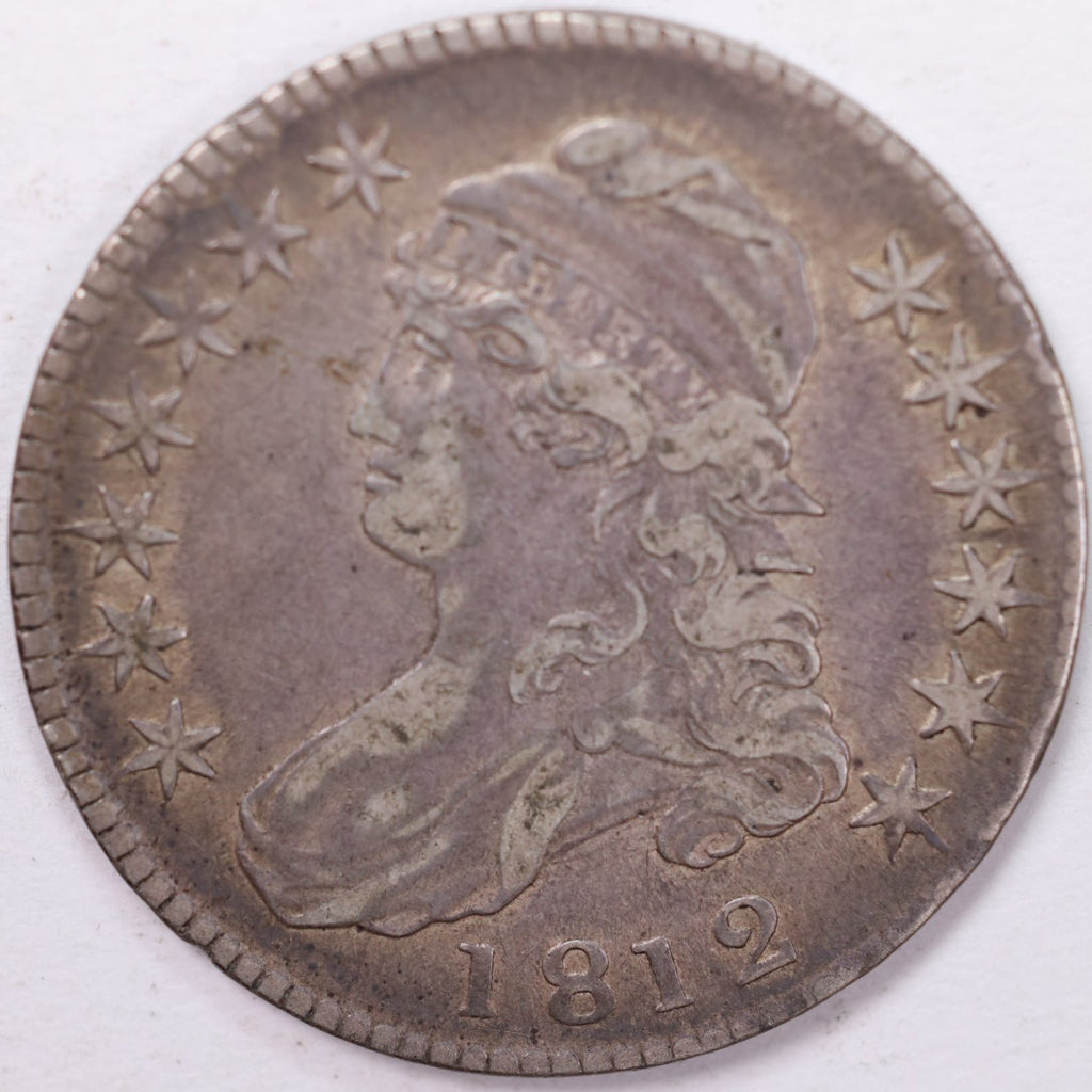 1812 Cap Bust Half Dollar, Extra Fine Circulated Coin, Store #H812.01