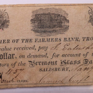 1814 $1., Vermont Glass Company.,(type-2), Obsolete Currency., #18351
