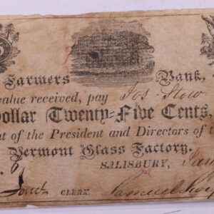 1814 $1.25, Vermont Glass Factory., Vermont., Store #18586