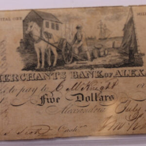 1815 $5, Merchants Bank of Alexandria, Wash D.C., Obsolete Currency., #18337