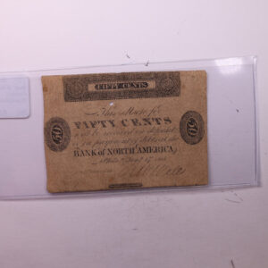 1815 50 Cent, Bank of North America, PA., Obsolete Currency., #18357