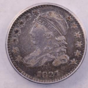 1821 Cap Bust Dime., ANACS VF Details., Store #567
