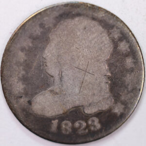 1823/2 Cap Bust Silver Dime, Very Good Circulated Coin, Store #d823.01