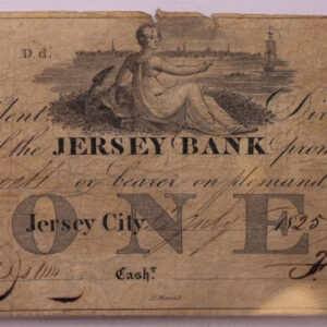 1825 $1, Jersey Bank, Jersey City, N.J., Obsolete Currency., #18304