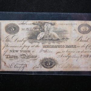 1825 Mechanics Bank, New York, Obsolete Currency, Store Sale 093034