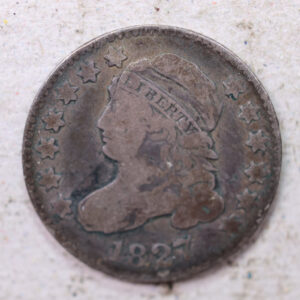 1827 Cap Bust Silver Dime., Very Good., Circulated Coin., Store #1477