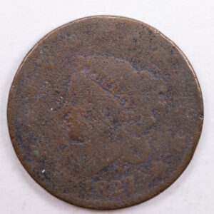 1827 Matron Head., Large Cent., About Good Details., Circulated Coin., Store Sale #CT0026
