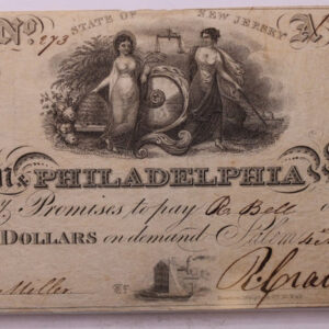 1829 $2, Salem/Philadelphia MFG., N.J., Obsolete Currency., #18290