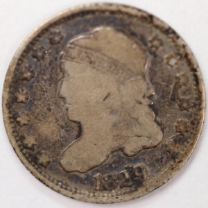 1829 Cap Bust Half Dime, Very Good Circulated Coin, Store #M829.01