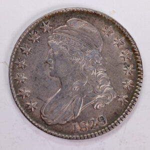 1829 Cap Bust Half Dollar., About Uncirculated Coin., Store #2001