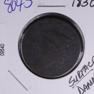 1830 Liberty Head Large Cent. Affordable Collectible Coin. Store # 09540