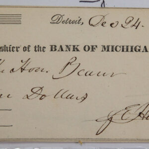 1831 $10, Detroit, Michigan., Obsolete Currency, Store Sale 093510