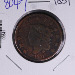 1831 Liberty Head Large Cent. Affordable Collectible Coin. Store # 09541