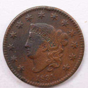 1831 Matron Head., Large Cent., Very Fine+., Circulated Coin., Store Sale #CT0031