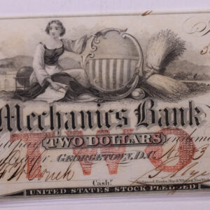 1833 $2, MECHANICS BANK, Georgetown, D.C., STORE #18512