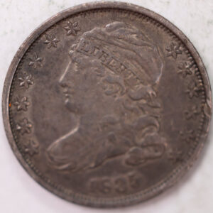 1835 Cap Bust Silver Dime, Extra Fine Circulated Coin, Store #d835.01