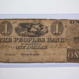 1837 $1, Grand Rapids., Michigan., Obsolete Currency, Store Sale 09322566