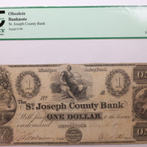 1837 $1., St Joseph County Bank., St Joseph, MI., PCGS F-12., Store #GMI017