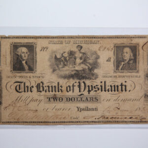 1837 $2, Ypsilanti, Michigan., Obsolete Currency, Store Sale 0932365.
