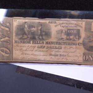 1838 $1 Obsolete Currency, Munroe Falls, Store #05700