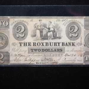 1838 Roxbury Bank, Obsolete Currency, Store Sale 093027