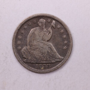 1838 Seated Liberty Half Dime., VF., Coin., Store Sale #18861