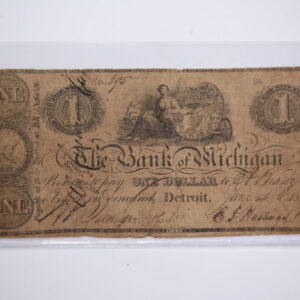1839 $1, Detroit, Michigan., Obsolete Currency, Store Sale 0932499