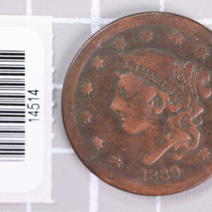 1839 Large Cent, Affordable Circulated Coin, Store Sale #14514