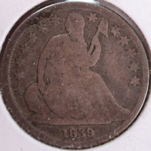 1839-O Seated Liberty Silver Dime, Very Good Circulated Coin, Store #d839N02