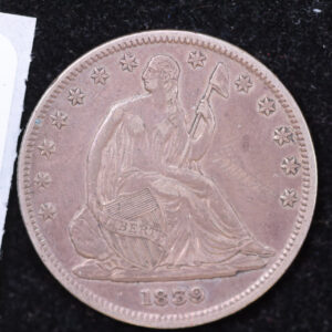 1839 Seated Liberty Half Dollar, Affordable XF+ Circulated Coin, Store #14115