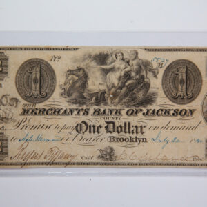 1840 $1, Brooklyn, Michigan., Obsolete Currency, Store Sale 0932485