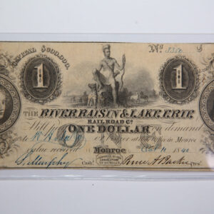 1840 $1, Monroe, Michigan., Obsolete Currency, Store Sale 0932402
