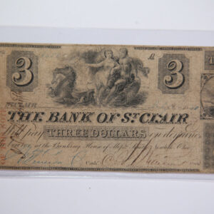 1840 $3, St Clair, Michigan., Obsolete Currency, Store Sale 0932432