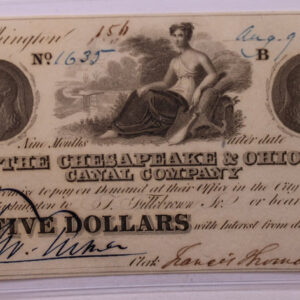 1840 $5., CHESAPEAKE & OHIO CANAL CO., STORE #18431