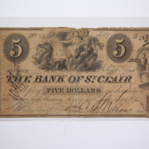 1840 $5, St Clair, Michigan., Obsolete Currency, Store Sale 0932433