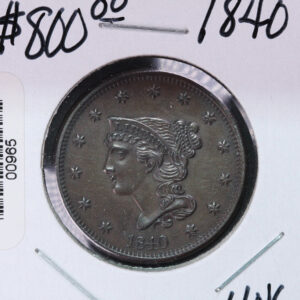 1840 Large Cent, Very Nice Eye Appeal. Available on-line Only. #0965