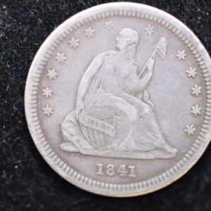 1841-O Seated Liberty Quarter., Circulated Coin. Large Affordable Sale #02128