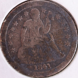 1841-O Seated Liberty Silver Dime, Good Circulated Coin, Store #d841N03